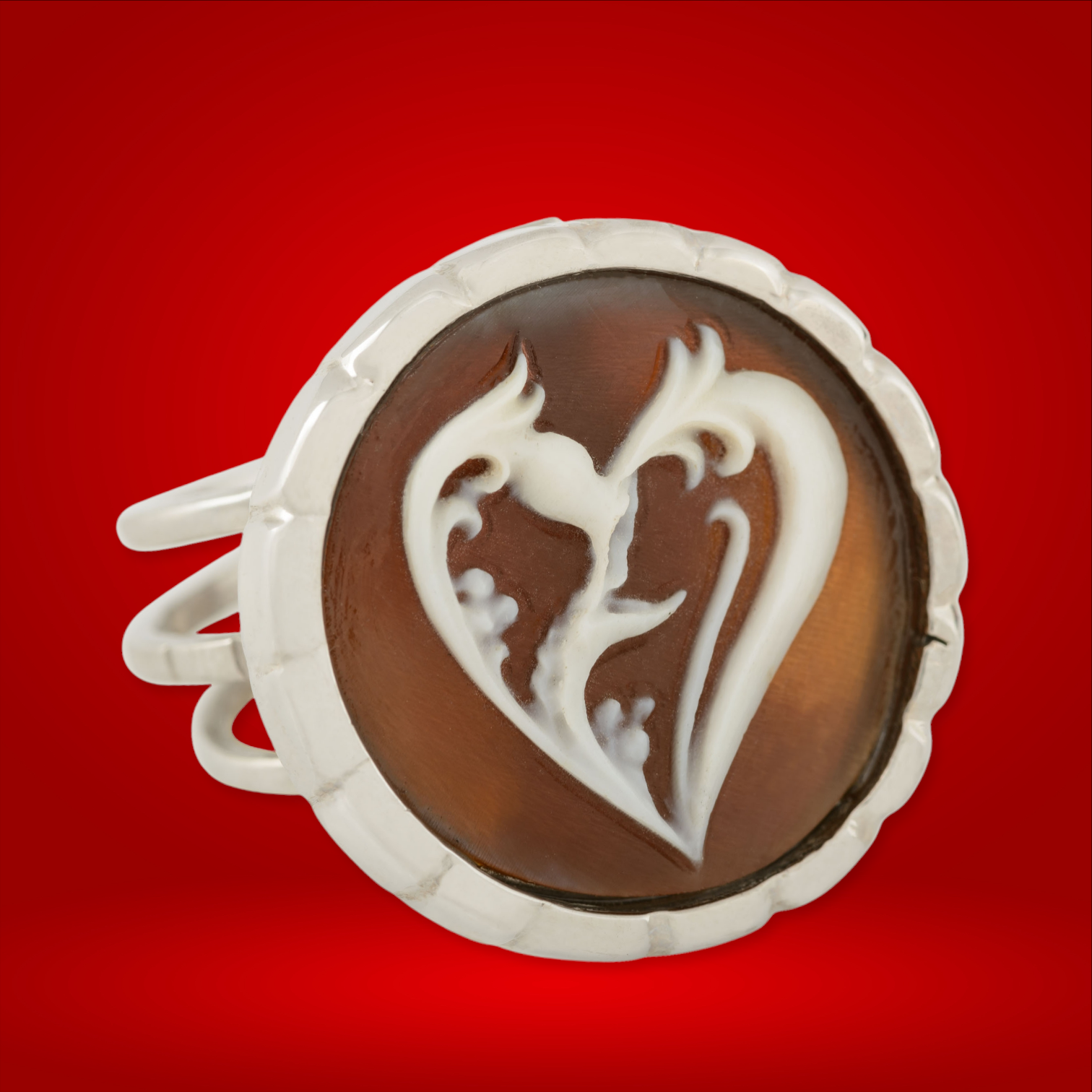 Heart Cameo Statement Ring