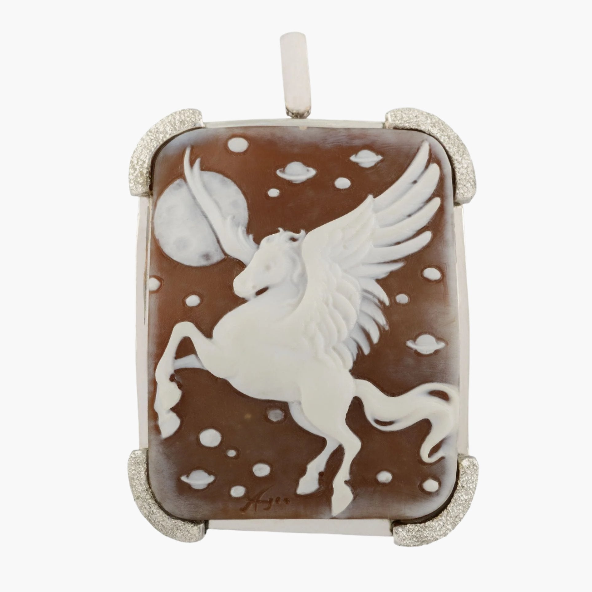 Pegasus Constellation Cameo Pendant, Brooch Combination