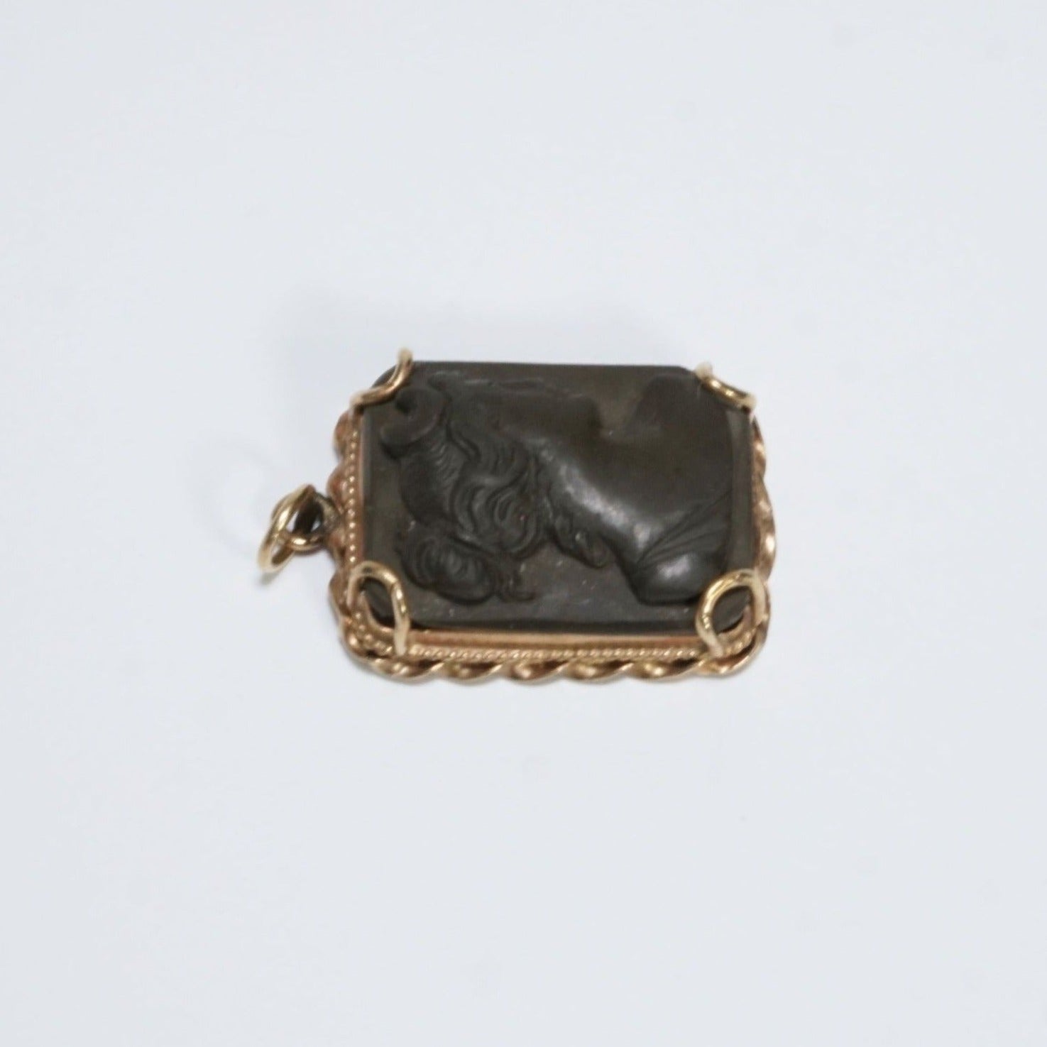 Vintage Diana with Crescent Moon Lava Pendant