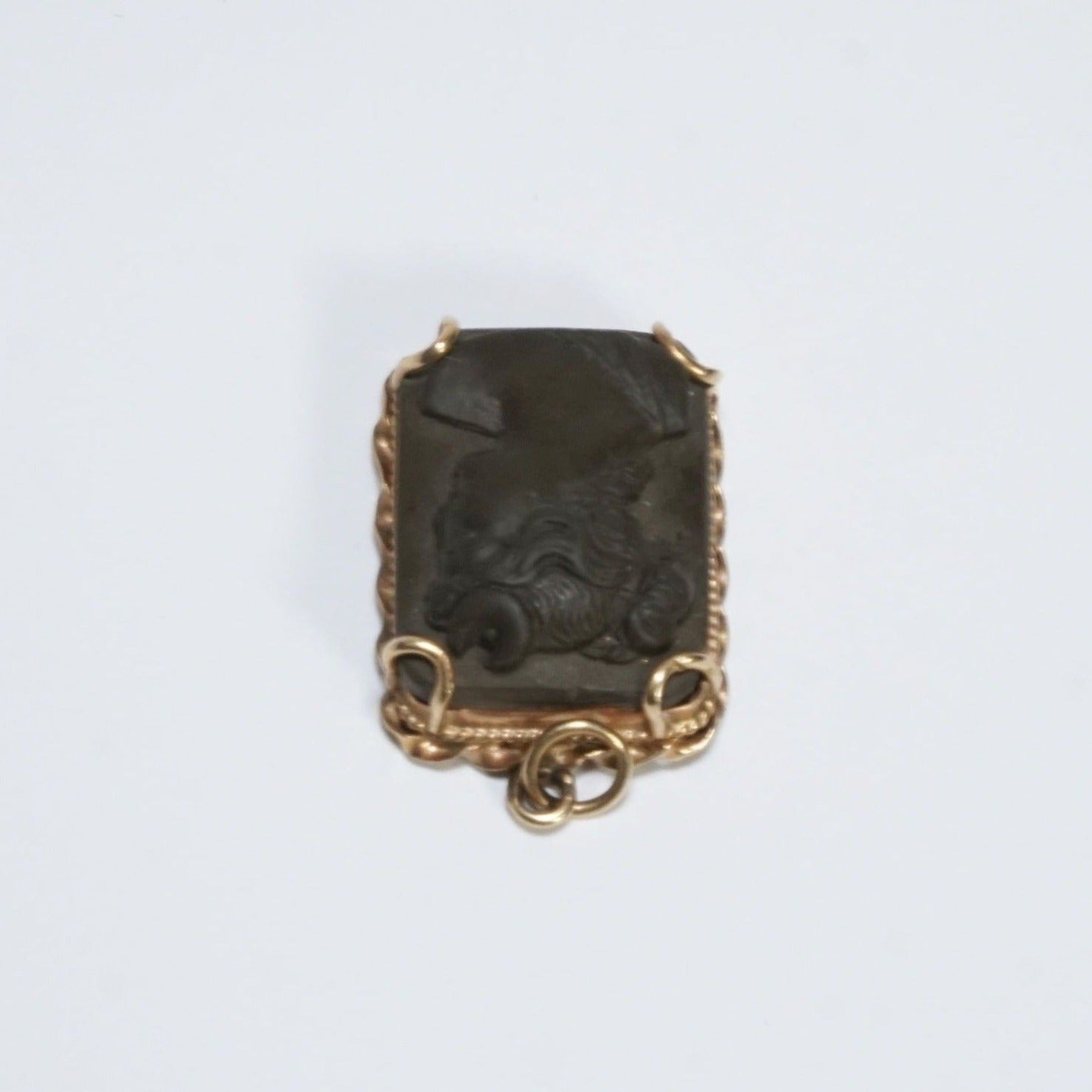 Vintage Diana with Crescent Moon Lava Pendant