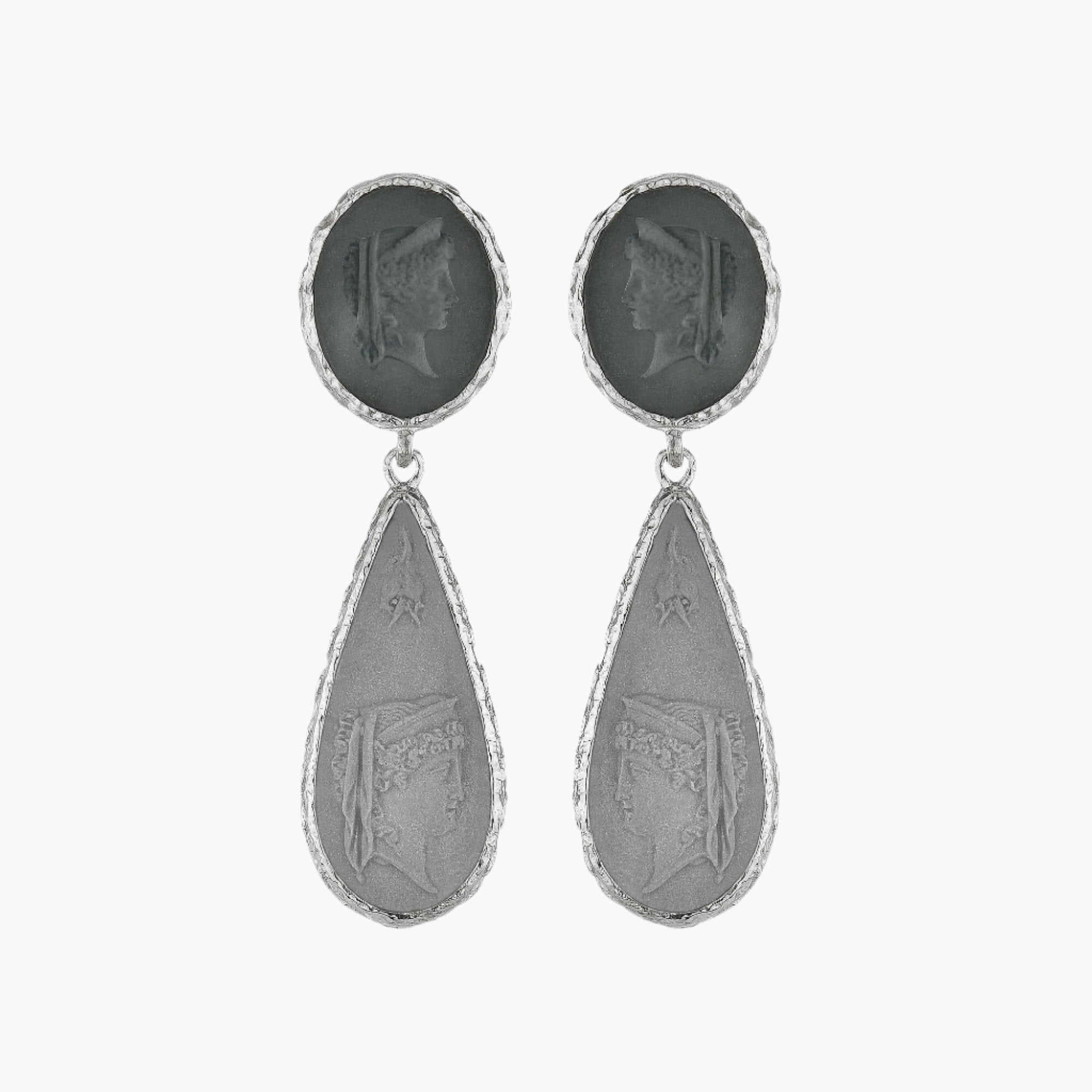 Profile of Women in Ancient Rome Cameo Earrings