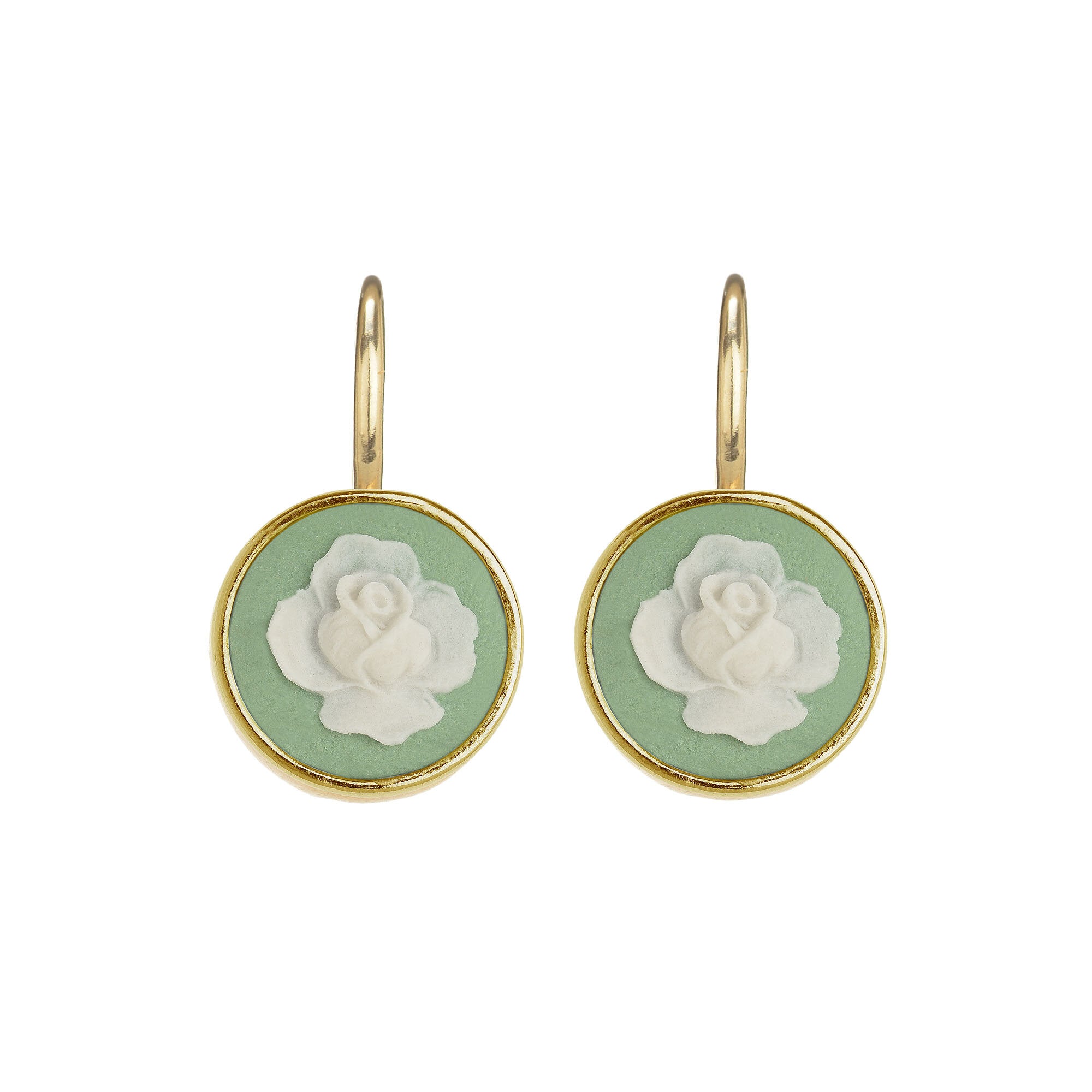 Rose Cameo Drop Earrings