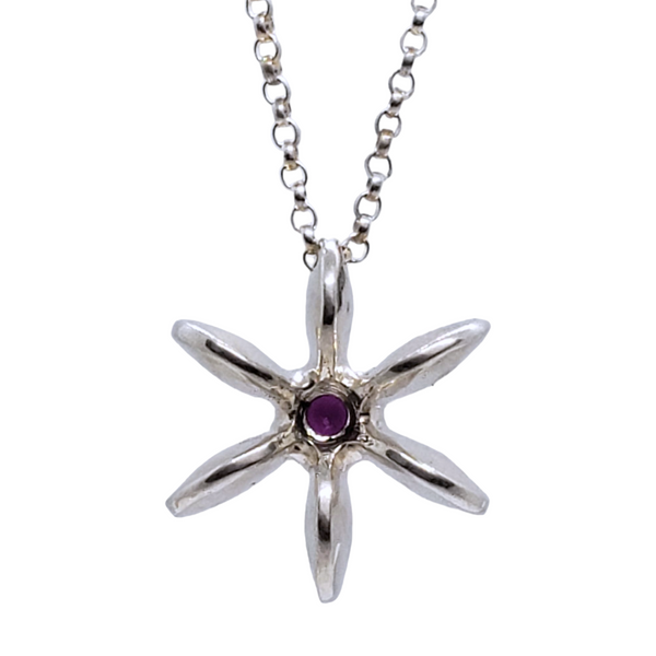 Garnet Flower Power Necklace