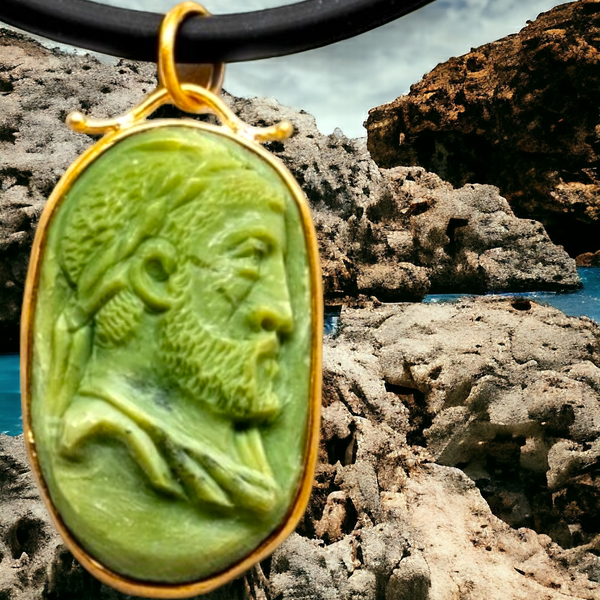 Jasper Carved Cameo Necklace