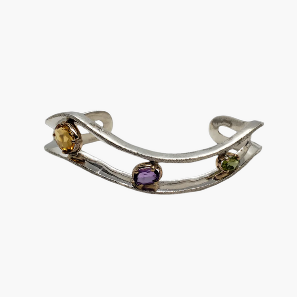 Gemstone Stacking Cuff with Citrine, Amethyst & Peridot