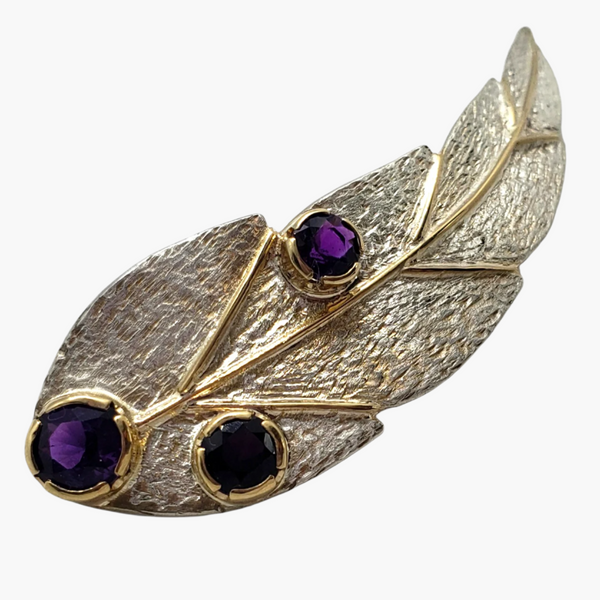 Amethyst Leaf Brooch8