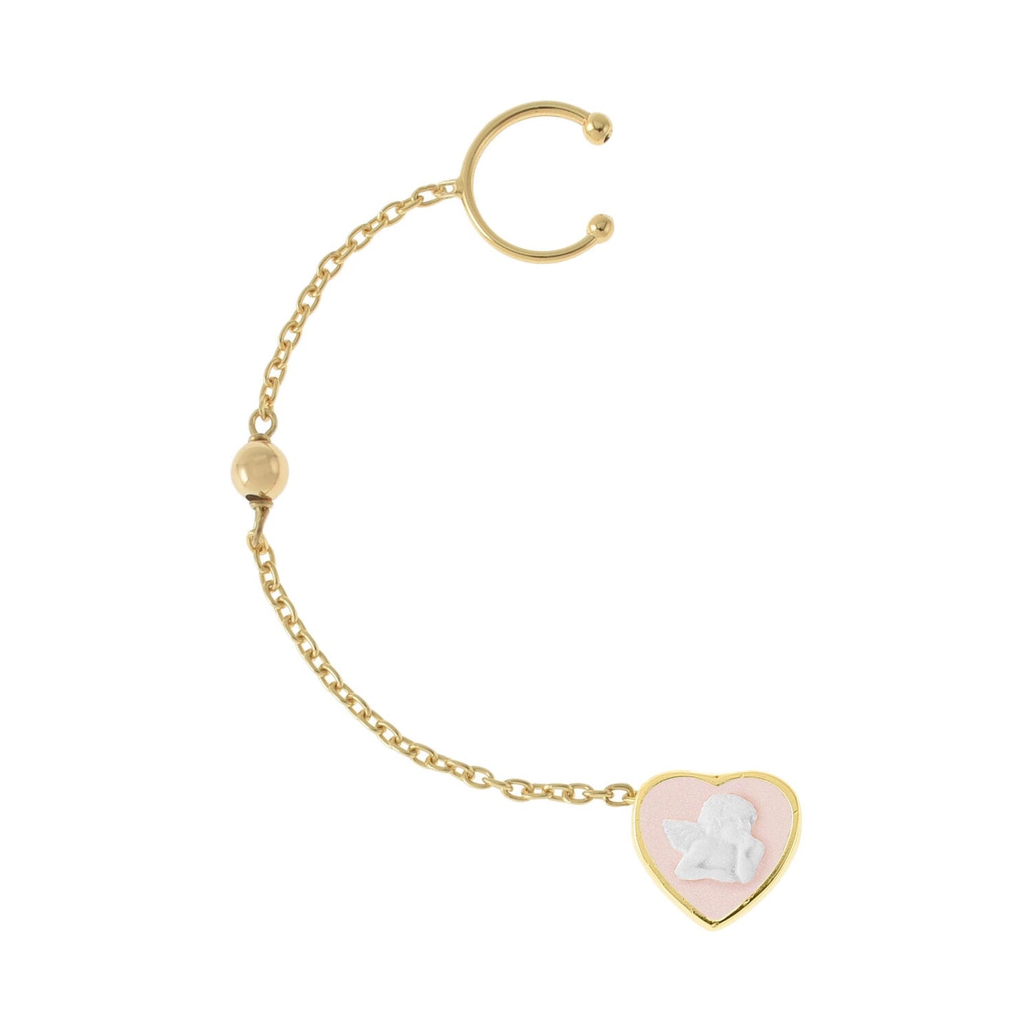 Pink Cherub Single Earring