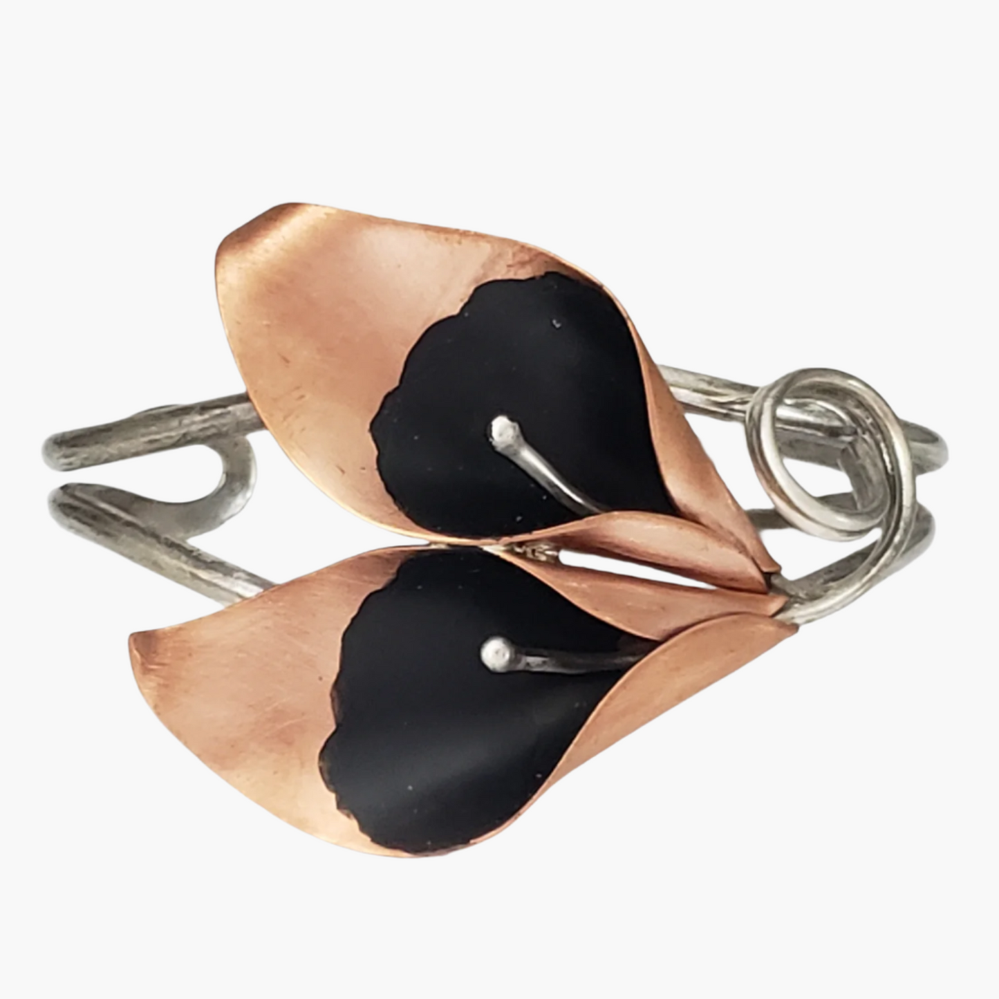 Vintage Stuart Nye Calla Lily Cuff & Earrings Set