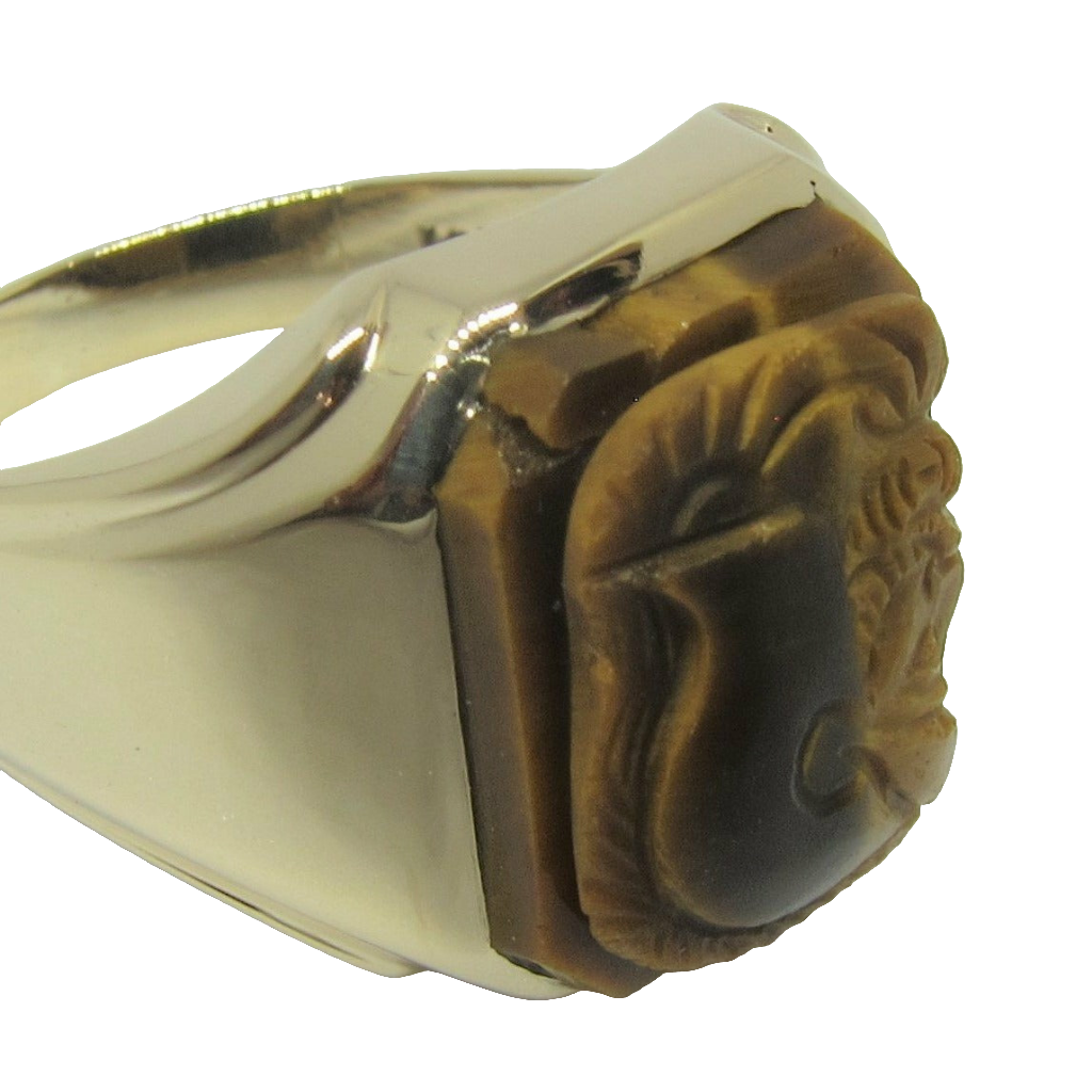 Tiger s Eye Cameo Ring cameocalamity