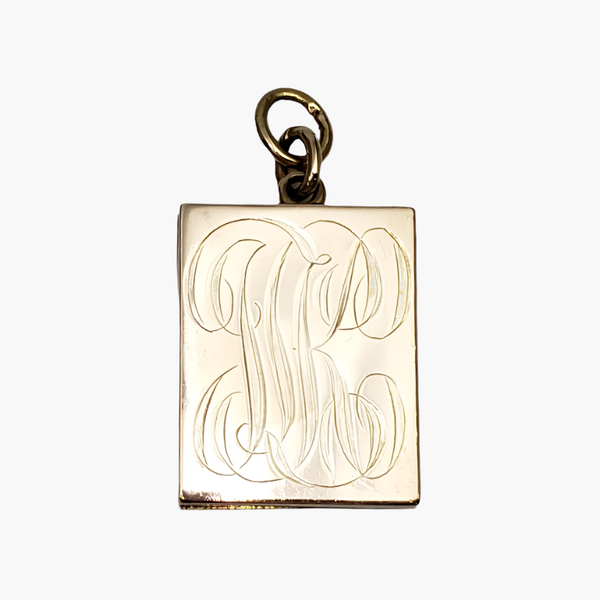 Back of Antique Locket showing monogram