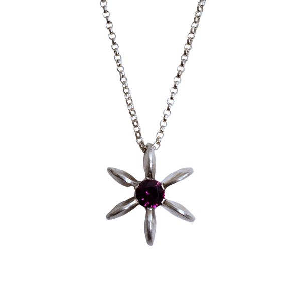 Garnet Flower Power Necklace