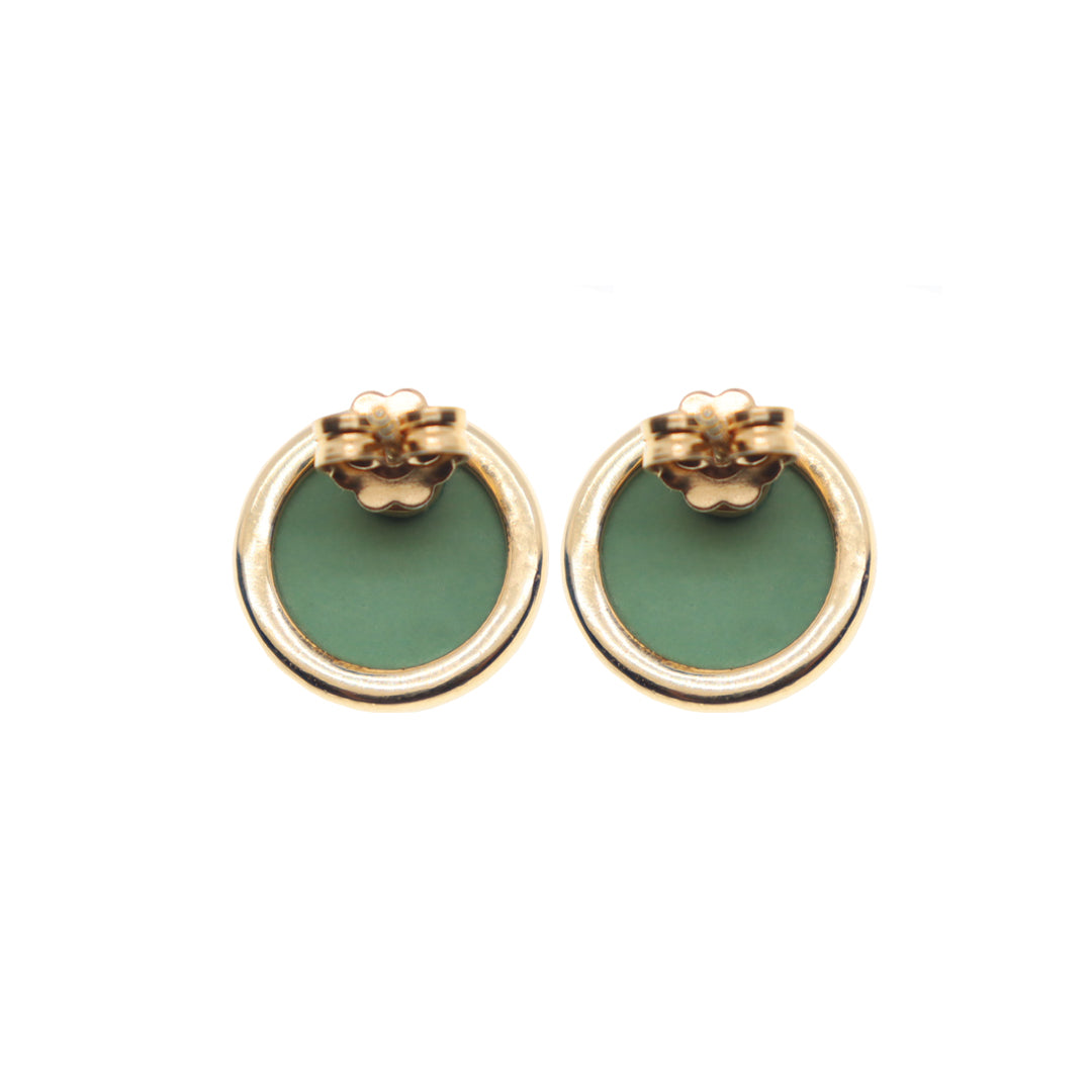 Gold Rose Cameo Stud Earrings