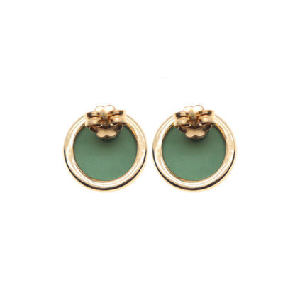 Gold Rose Cameo Stud Earrings