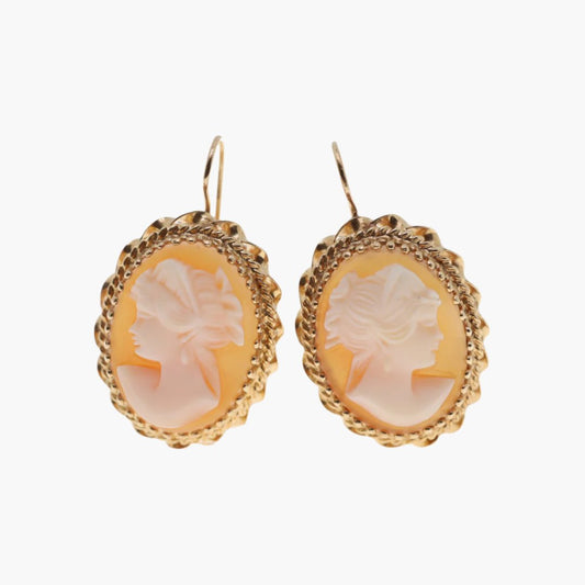 Vintage Shell Cameo Earrings