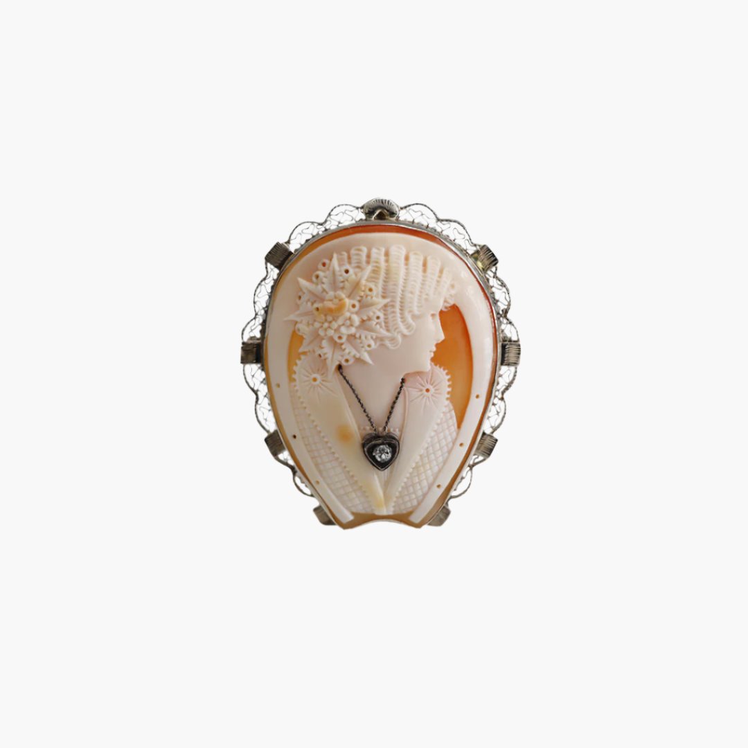 Hoefijzer Cameo Habille hanger/broche