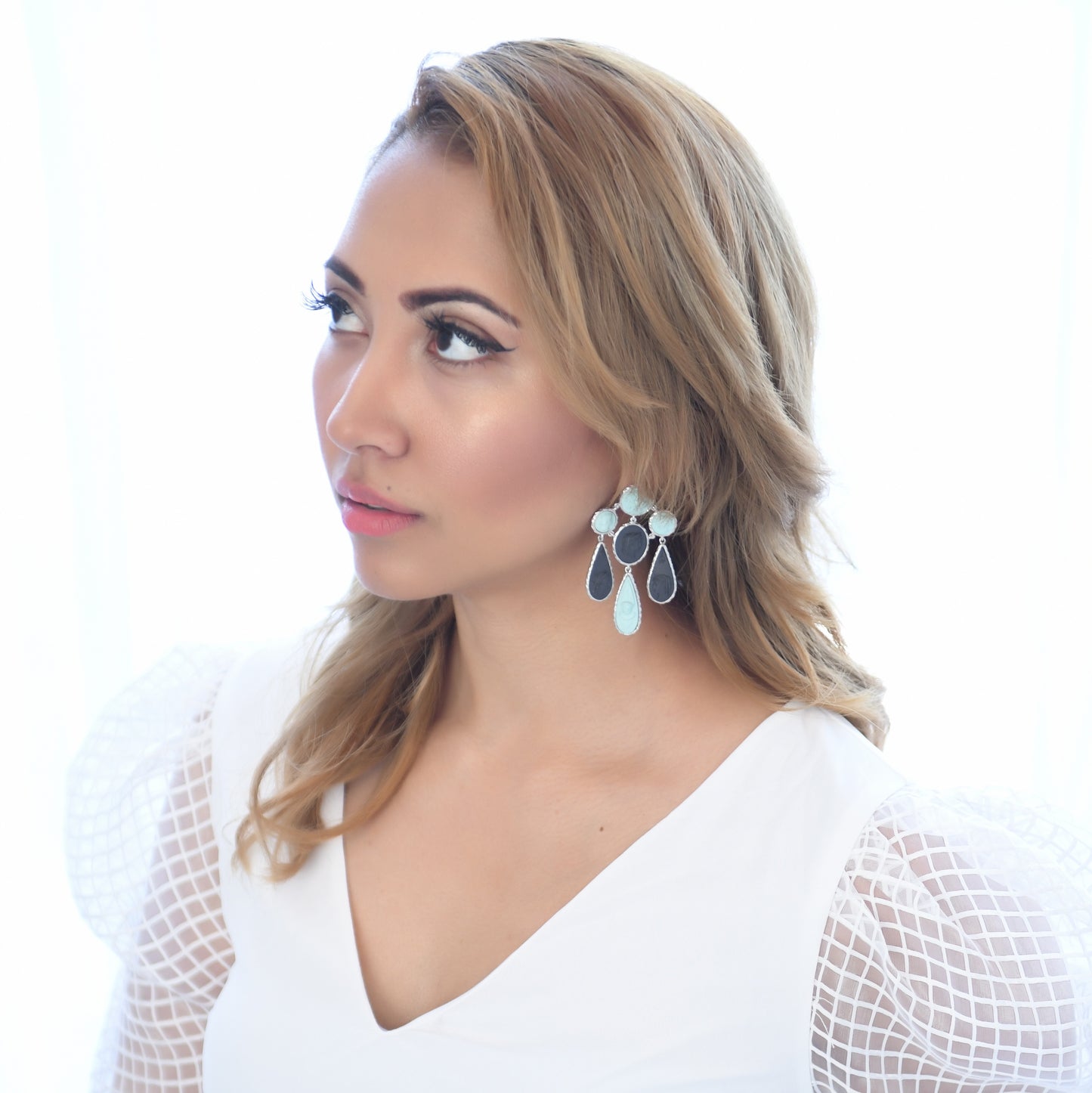 Profile of Women in Ancient Rome Cameo Chandelier Earrings