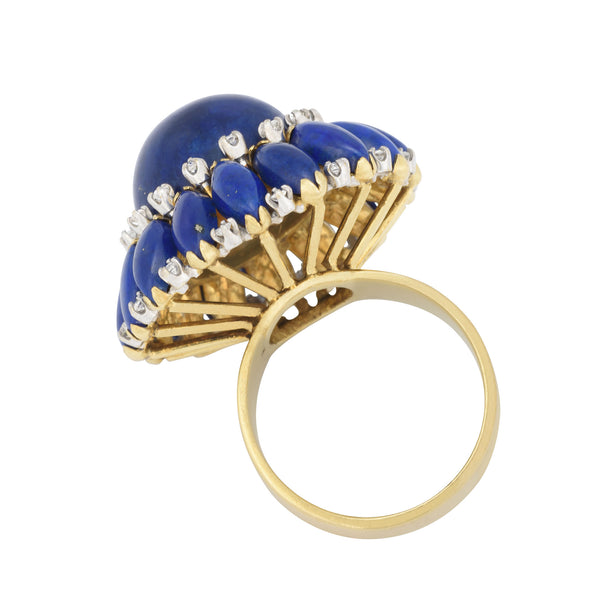 Vintage Lapis Lazuli Domed Cabochon Cocktail Ring