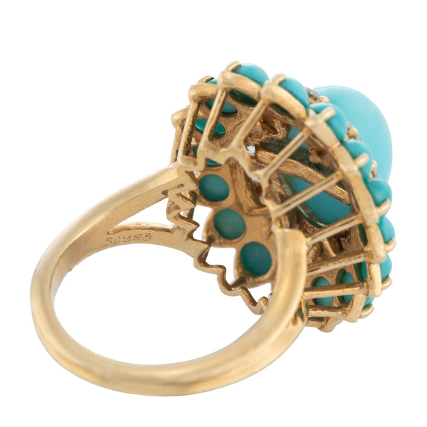 Vintage Boucheron Turquoise and Diamond Ring