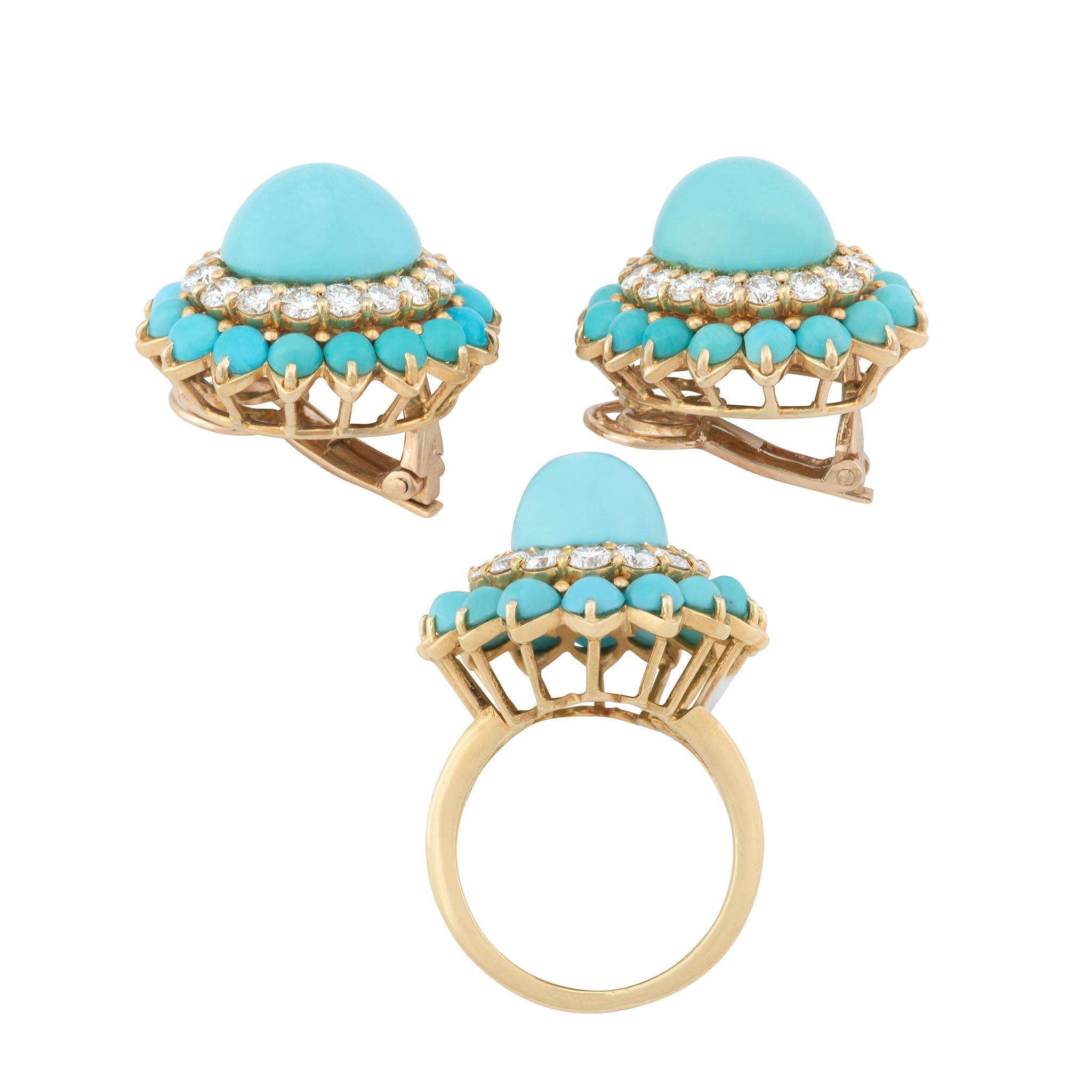 Vintage Boucheron Turquoise and Diamond Ring | cameocalamity.com