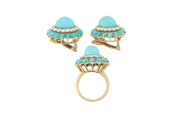 Boucheron Turquoise and Diamond Earrings