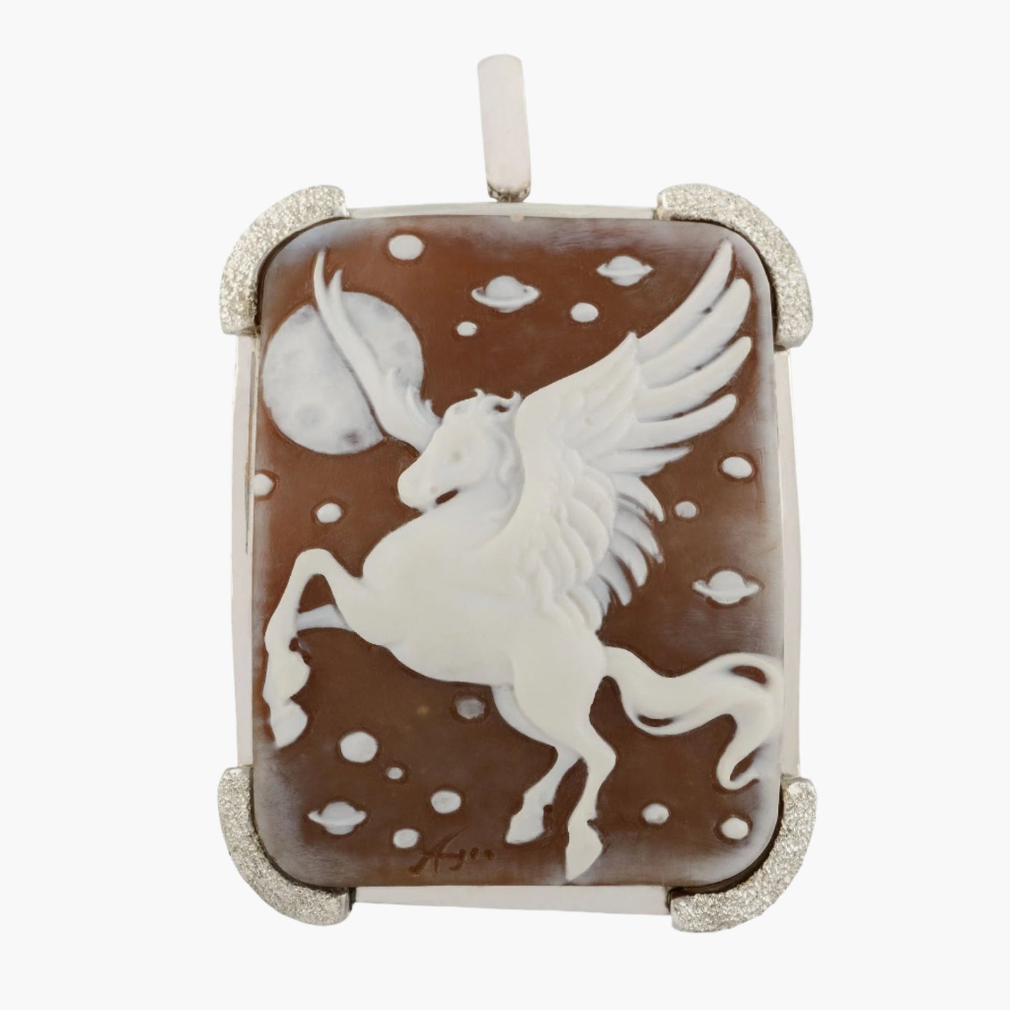 Pegasus Constellation Cameo Pendant, Brooch Combination