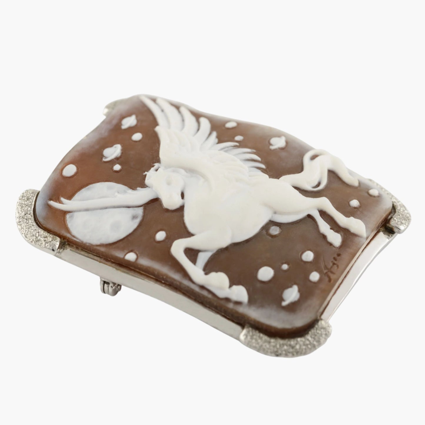 Pegasus Constellation Cameo Pendant, Brooch Combination