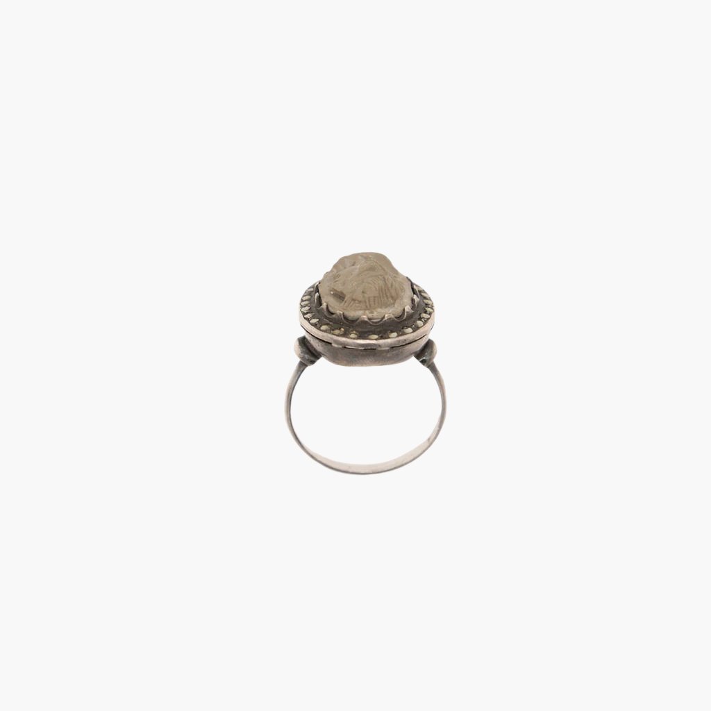 Antique Lava Cameo Ring with Marcasite1
