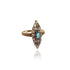 Antique Navette Emerald and Diamond Ring