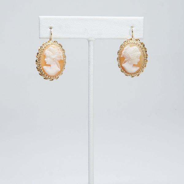 Vintage Shell Cameo Earrings