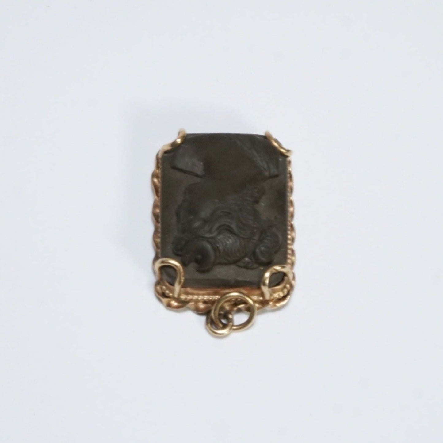 Vintage Diana with Crescent Moon Lava Pendant