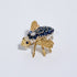 Blue Sapphire & Diamond Bee Brooch or Pendant