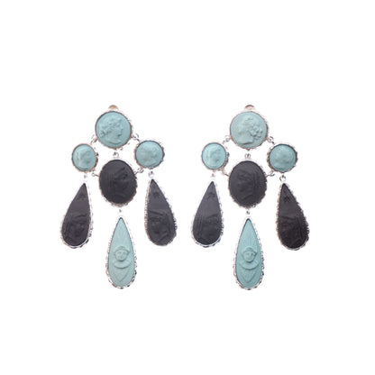 Profile of Women in Ancient Rome Cameo Chandelier Earrings
