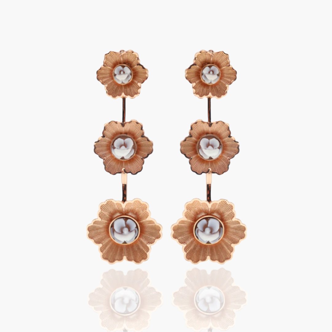 Cameo Fiore lange oorbellen
