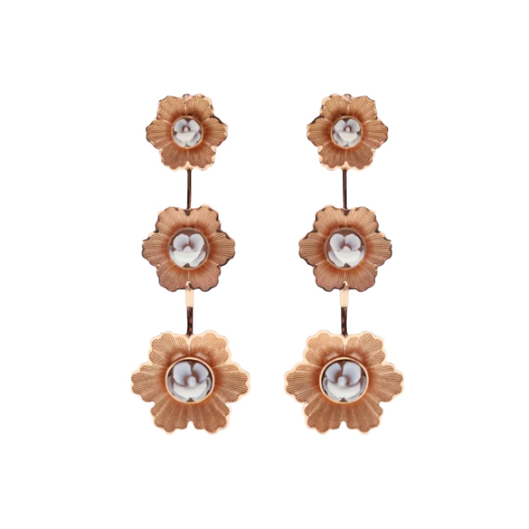 Cameo Fiore lange oorbellen