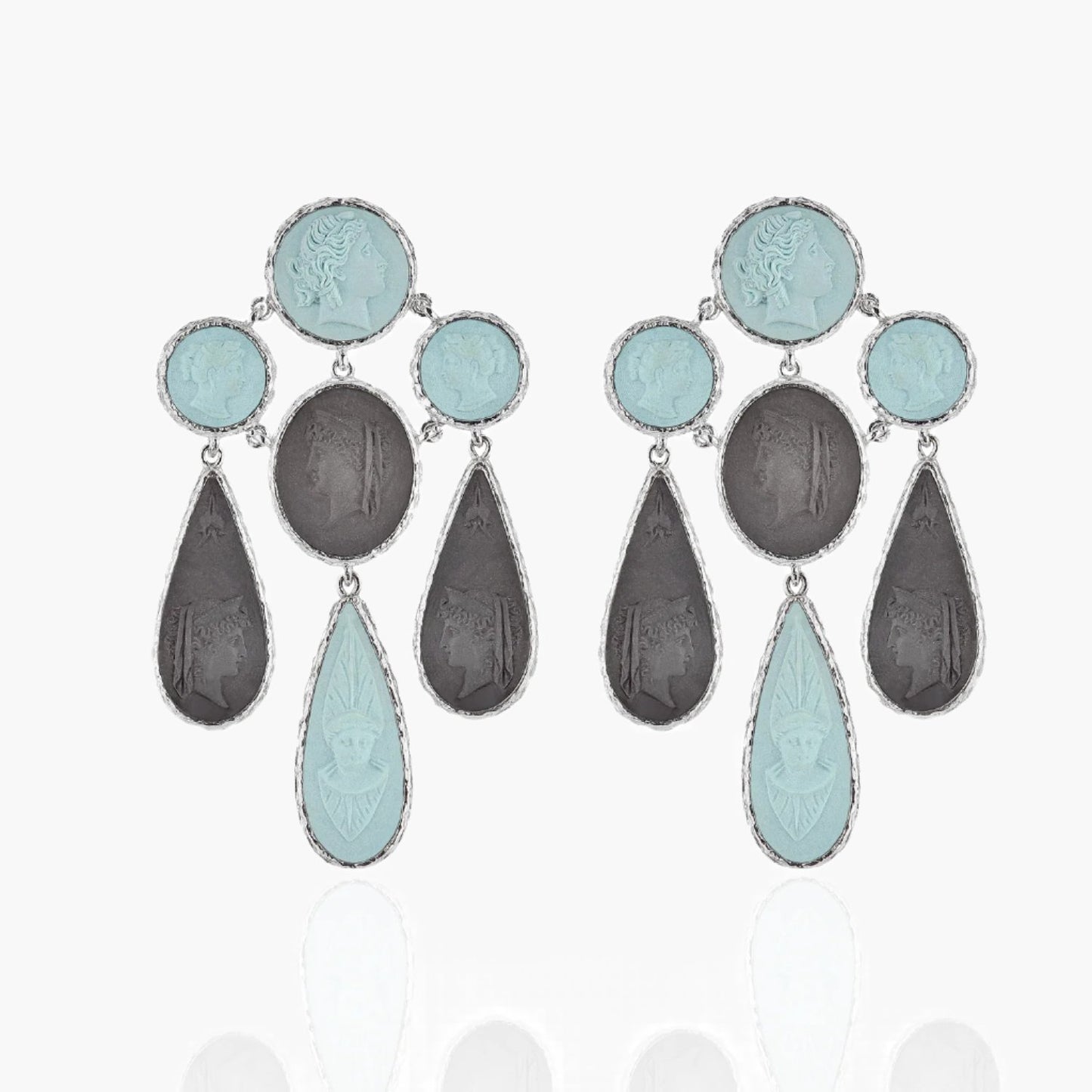 Profile of Women in Ancient Rome Cameo Chandelier Earrings