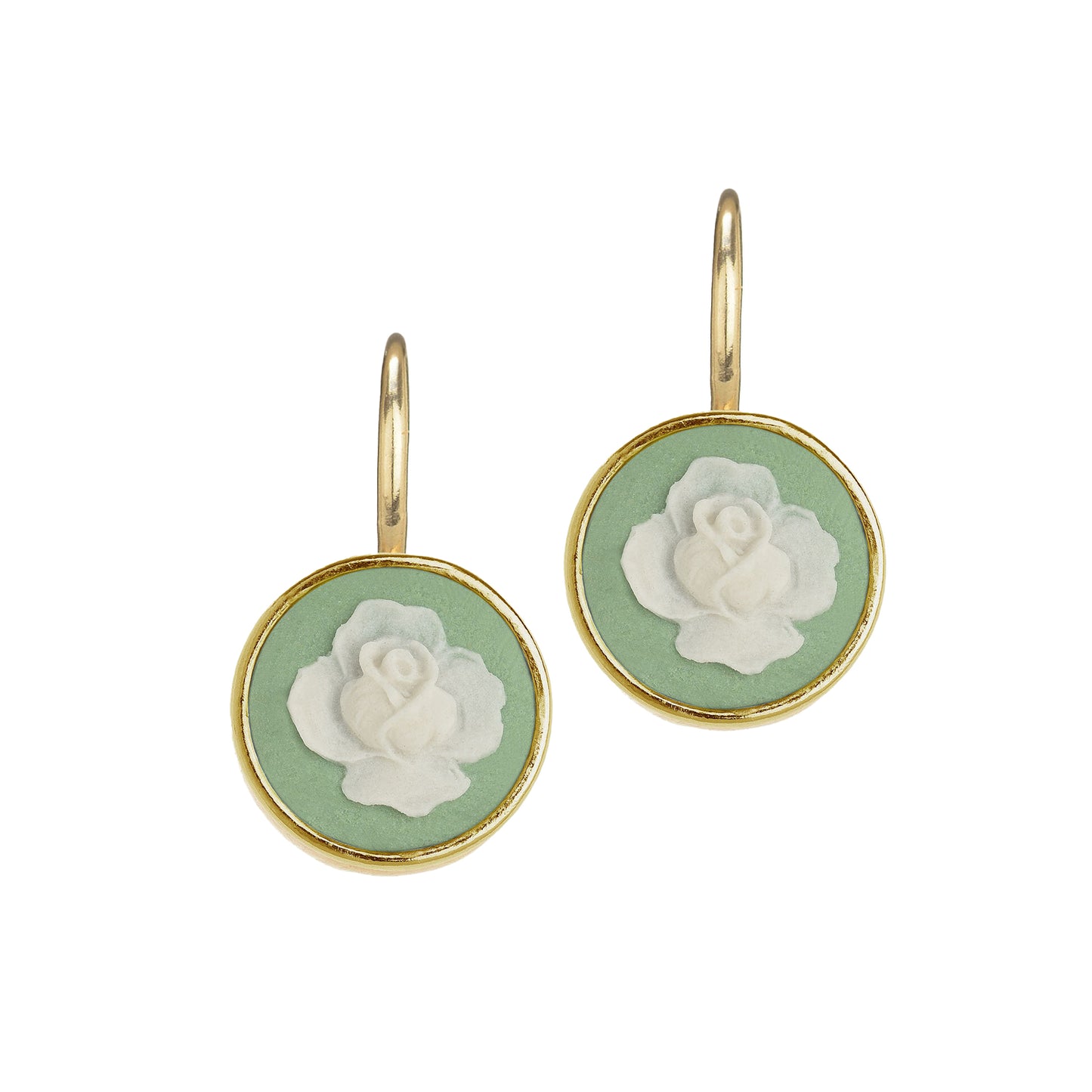 Ohrringe mit Kamee-Anhänger und Rosen