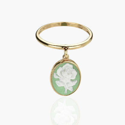 Rose Cameo Dangle Ring