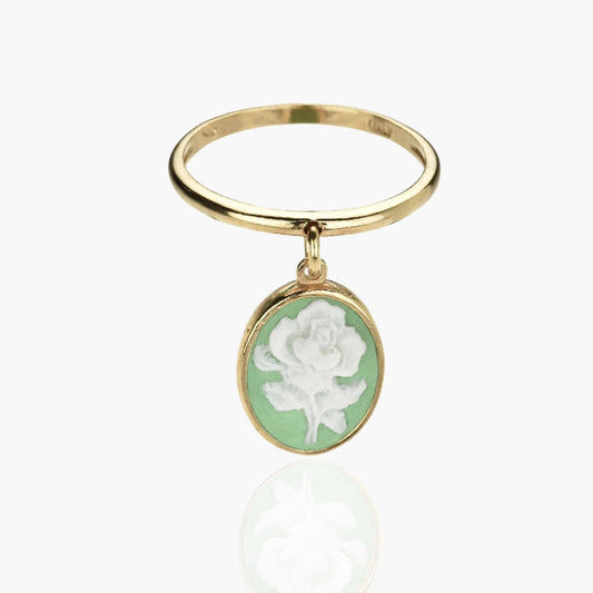 Rose Cameo Dangle Ring