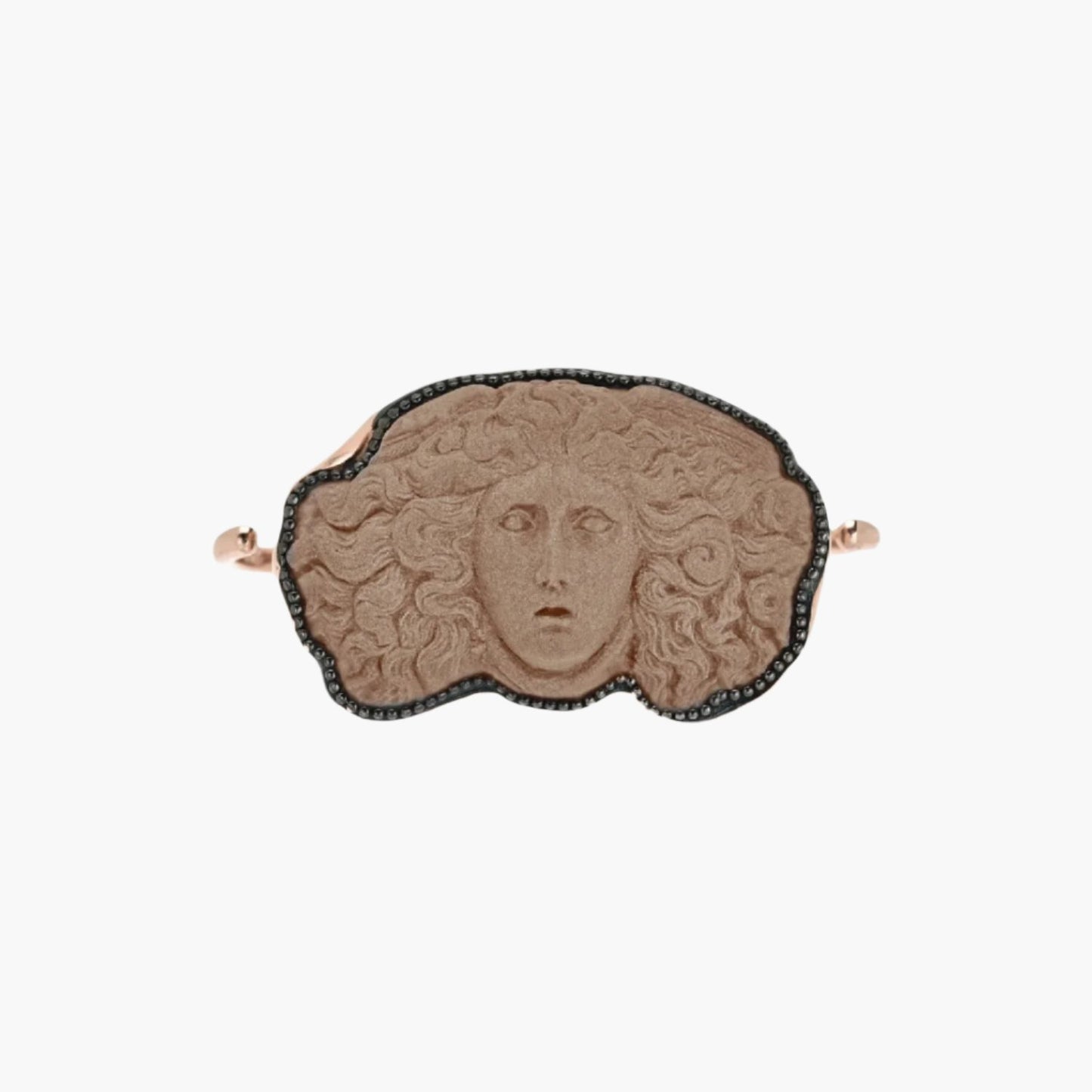 Greek Medusa Cameo Double Ring