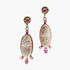 Vintage Pink Sapphire and Cameo Drop Earrings