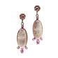 Vintage Pink Sapphire and Cameo Drop Earrings
