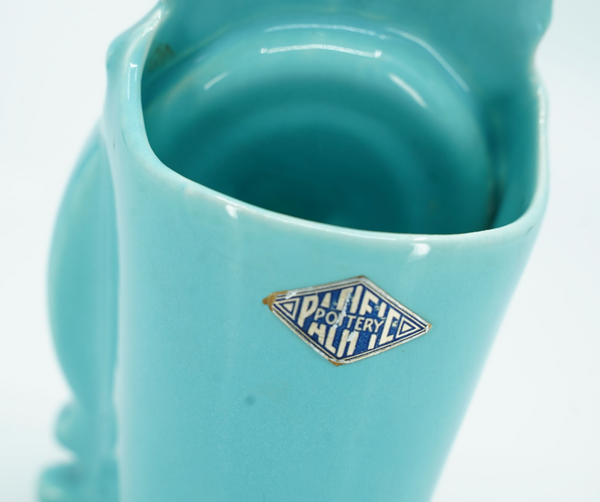 Vintage Pacific Pottery Pair Aqua Blue Cameo Planter or Vase