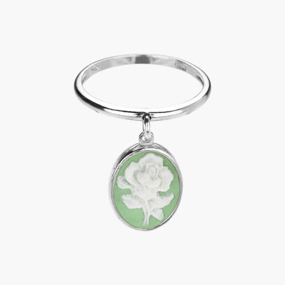 Rose Cameo Dangle Ring