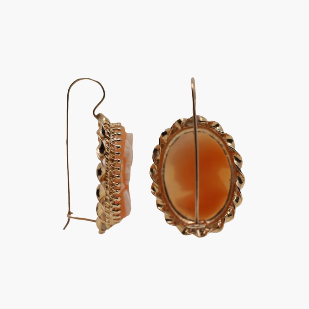 Vintage Muschel Kamee Ohrringe