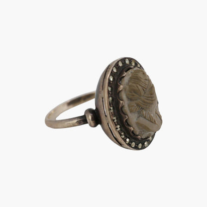 Antique Lava Cameo Ring with Marcasite3