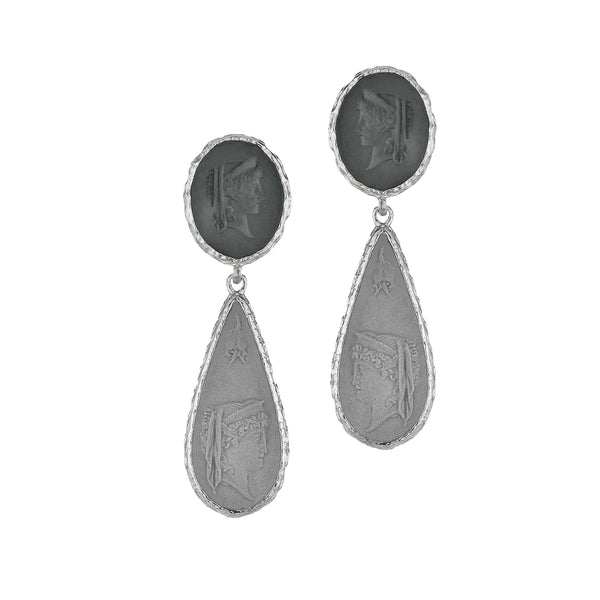 Profile of Women in Ancient Rome Cameo Earrings