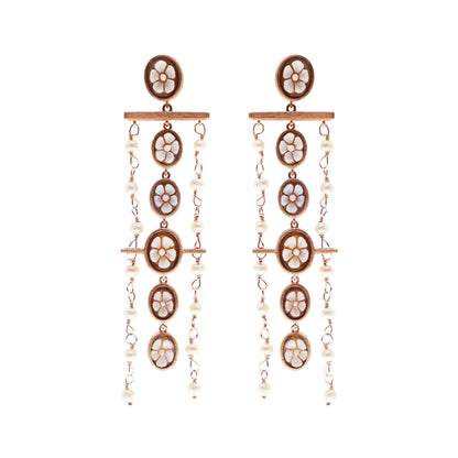Cameo Oval Fiore Chain Earrings
