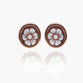 Flower Cameo Oval Stud Earrings