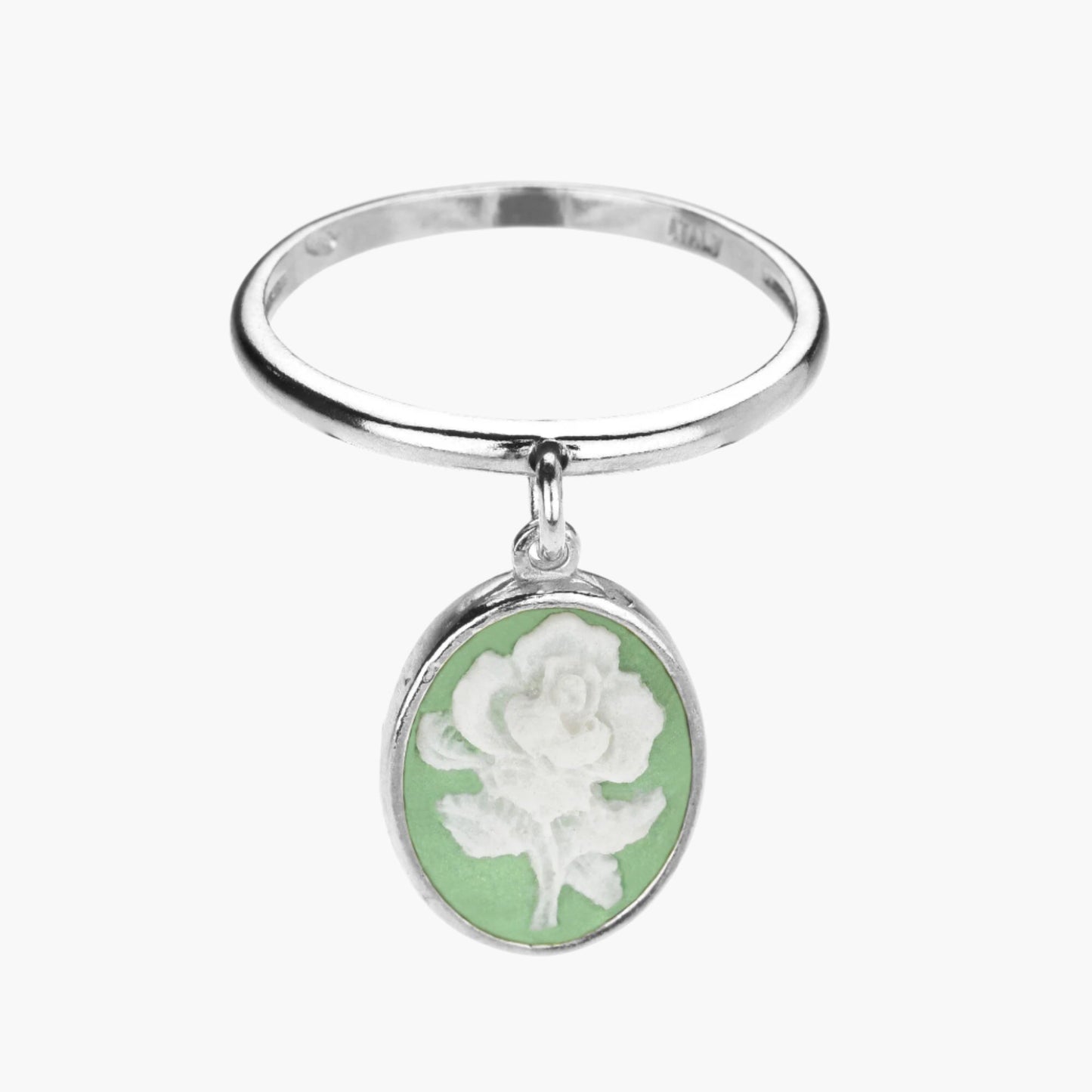 Rose Cameo Dangle Ring