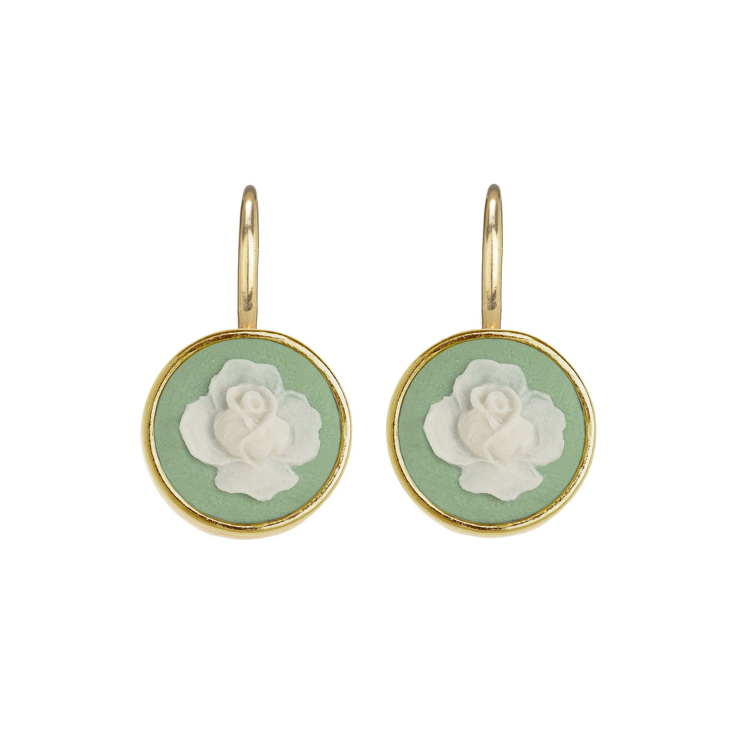 Ohrringe mit Kamee-Anhänger und Rosen